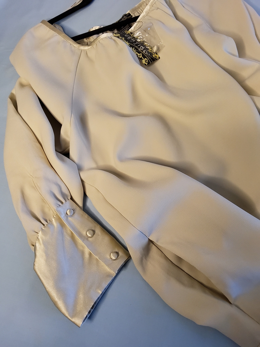 Vertigo PARIS Cream Satin-Trim Dress - Picture 13 of 16